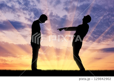 Concept of bullying and ridicule Concept of bullying and ridicule 129842902