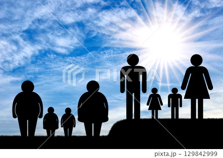 Obesity family concept Obesity family concept 129842999