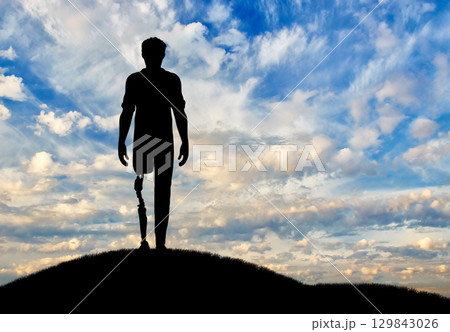 Concept of disability, prosthetic leg Concept of disability, prosthetic leg 129843026