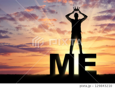 Concept of narcissism and selfishness man 129843210