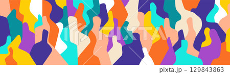 Fashion people trendy colors abstract silhouettes background Fashion people trendy colors abstract silhouettes background 129843863