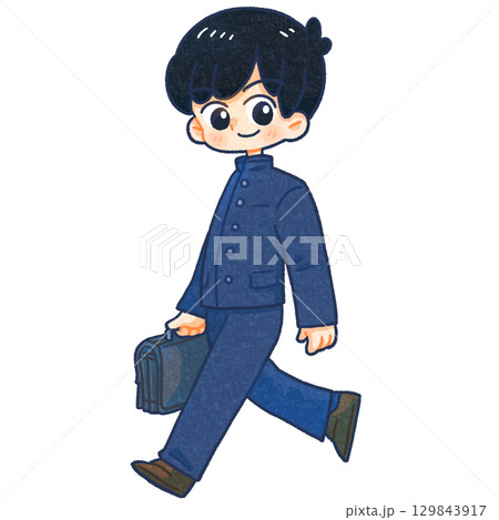 学生服を着た男の子イラスト 129843917