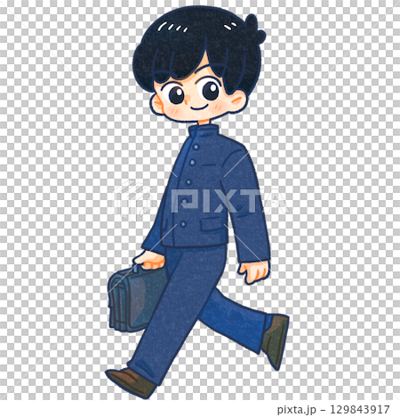 学生服を着た男の子イラスト 129843917