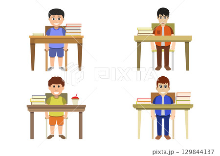 Student boy desk Student boy desk 129844137