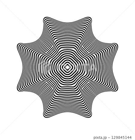 Abstract Geometric Op Art Radial Pattern. 129845144