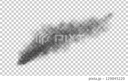 Realistic black smoke cloud with soft texture and natural diffusion effect on transparent background for design use Realistic black smoke cloud with soft texture and natural diffusion effect on transparent background for design use 129845220