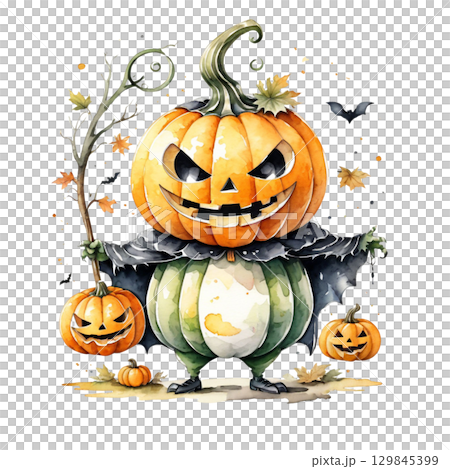 Halloween Pumpkin Ghost - Jack O'Lantern Halloween Pumpkin Ghost - Jack O'Lantern 129845399