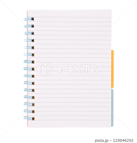 lined notebook isolated on white background 129846202
