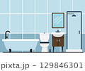 Bathroom in blue tones 129846301