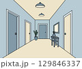hallway in blue tones 129846337