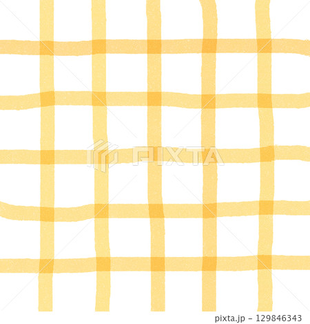 Orange White Plaid Gingham Madras Check Hand Drawn Background Pattern Overlay Orange White Plaid Gingham Madras Check Hand Drawn Background Pattern Overlay 129846343