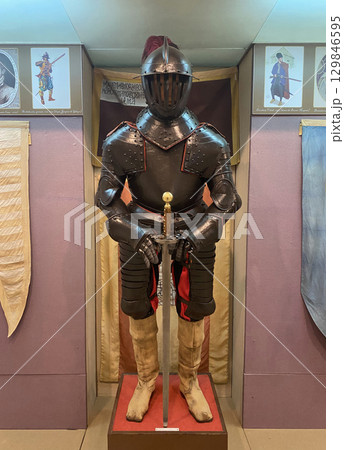 Figure of a knight in the museum of the city of Bucharest, Romania 129846595