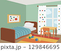 kids room with fun curtains 129846695