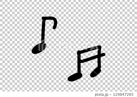 向量手繪音符集/黑色/背景透明 129847265