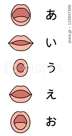 あいうえおの口の形 あいうえおの口の形 129847886