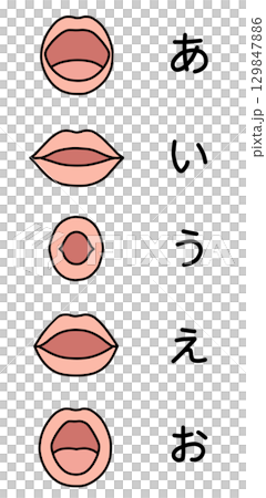 あいうえおの口の形 あいうえおの口の形 129847886