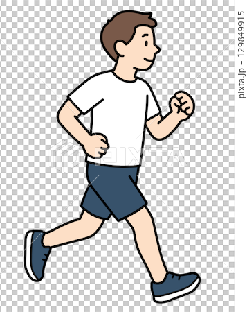 AI-generated image of a man and woman jogging 129849915