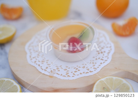 Refreshing Summer Dessert with Fresh Fruits 129850123