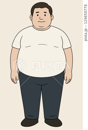 太った男性と女性「AI生成画像」 129850778