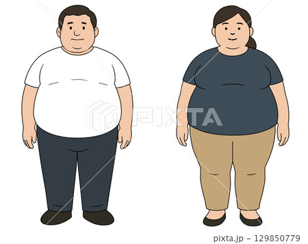 太った男性と女性「AI生成画像」 太った男性と女性「AI生成画像」 129850779