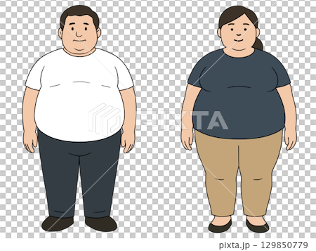 太った男性と女性「AI生成画像」 太った男性と女性「AI生成画像」 129850779