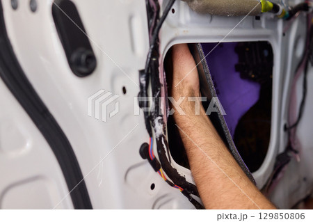 Step-by-step Car Door Sound Deadening Panel Installation Process for Your Vehicle 129850806