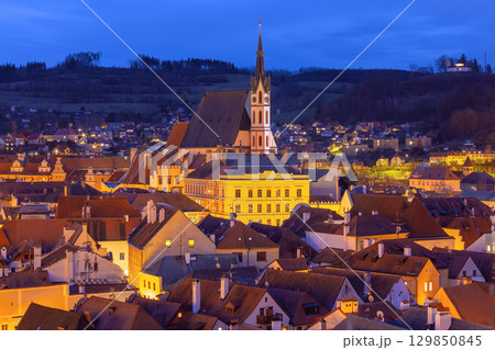 St Vitus Church at night, Cesky Krumlov, Czech Republic 129850845