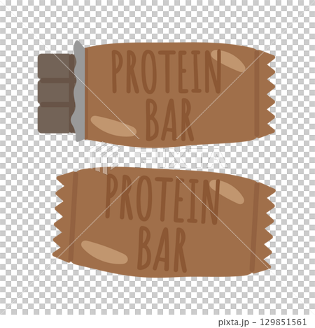 袋に入ったプロテインバー(ダークチョコレート) イラスト 袋に入ったプロテインバー(ダークチョコレート) イラスト 129851561