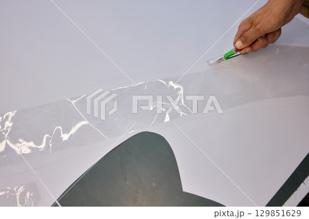 Measuring and accurately cutting paper for various creative craft projects effectively 129851629