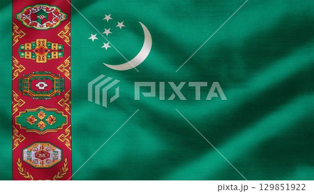 トルクメニスタンの国旗 129851922