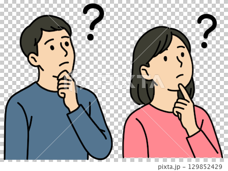 人工智慧生成的一男一女影像，頭頂漂浮著問號 129852429