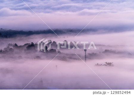 Sea of mist from Yunlai view point at Pai, Mae Hong Son, Thailand 129852494