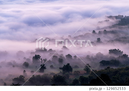Sea of mist from Yunlai view point at Pai, Mae Hong Son, Thailand 129852533