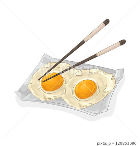 Illustration of Fried egg Illustration of Fried egg 129853090