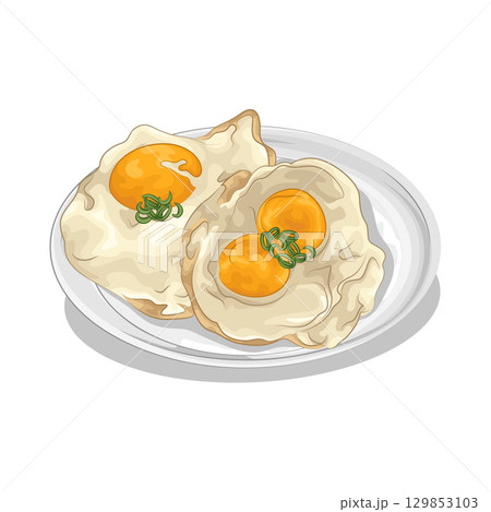 Illustration of Fried Egg Illustration of Fried Egg 129853103