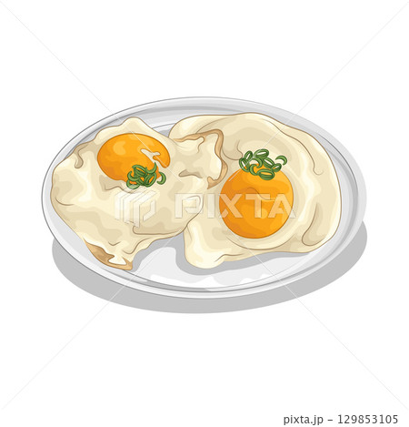 Illustration of Fried Egg Illustration of Fried Egg 129853105
