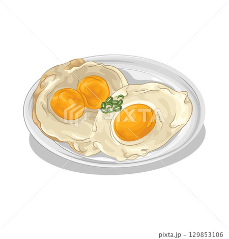 Illustration of Fried Egg Illustration of Fried Egg 129853106