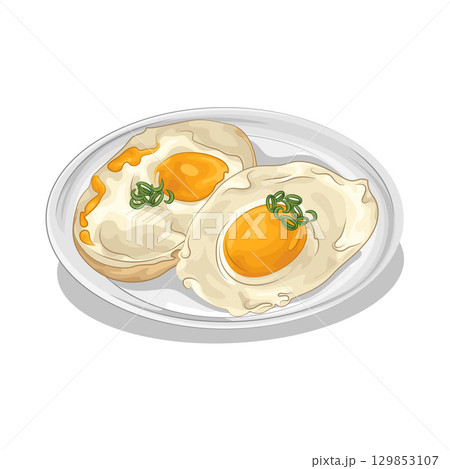 Illustration of Fried Egg Illustration of Fried Egg 129853107