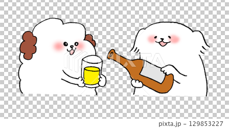 狗狗們一起倒飲料 129853227