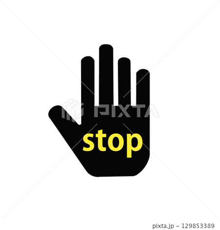 ストップハンドサイン / Stop Hand Sign Icon ストップハンドサイン / Stop Hand Sign Icon 129853389