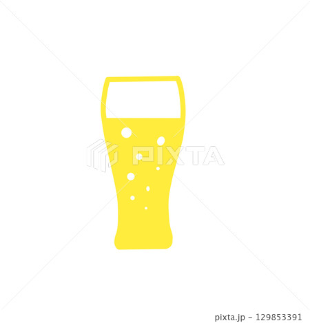 炭酸ドリンク・ビールグラスアイコン / Soda or Beer Glass Icon	 129853391