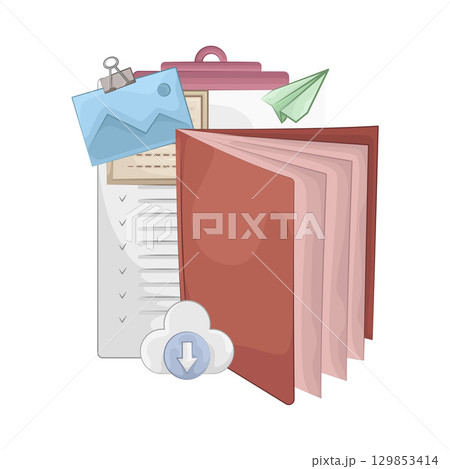 Illustration of Folder Download 129853414