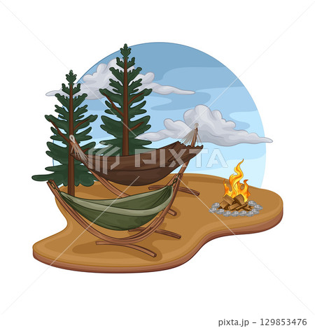 Illustration of Hammock Illustration of Hammock 129853476