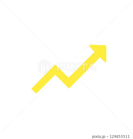 右肩上がりのグラフ・成長アイコン / Upward Growth Chart Icon	 129853511
