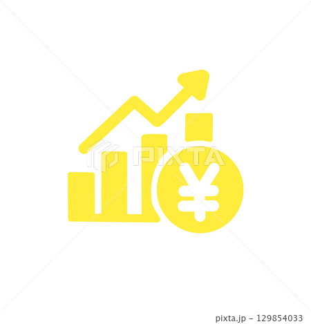 円マークと上昇グラフのアイコン / Yen Growth Chart Icon 円マークと上昇グラフのアイコン / Yen Growth Chart Icon 129854033