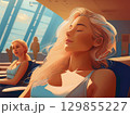 エアコンの効いた快適な部屋にいる女性 129855227