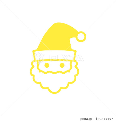 Santa Claus Icon – サンタクロースのアイコン（クリスマス・冬・モノクロ） 129855457