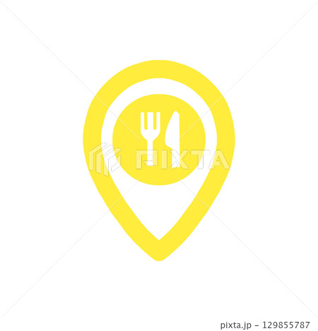 Restaurant Location Icon – 飲食店の位置情報アイコン（地図ピン・ナビ）	 129855787