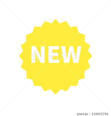 新着ラベル・丸型NEWアイコン – New Arrival Badge Icon (Round)	 129855794