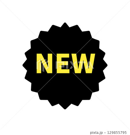 新着ラベル・丸型NEWアイコン – New Arrival Badge Icon (Round)	 129855795